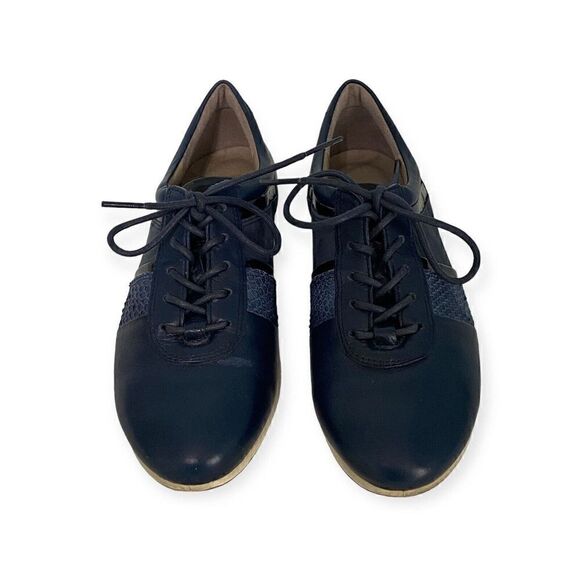 ECCO WOMAN SHOES SNEAKERS BLUE LEATHER ATHLETIC SIZE 35/5 - Picture 2 of 7